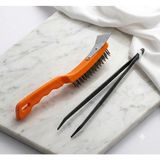 Yılmaz Nargile Kömür Maşası + Spatulalı Tel Fırça -Köz Maşası Soba Maşası 40 Cm- Mangal Maşası - Tel Fırça,kazımıa ve Temizleme Fırçası