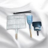 Yılmaz Nargile Mangal Aksesuar Seti 4 Parça,ızgara 26*37 cm - Kürek- Köz Maşası,kömür Maşası- Yelpaze