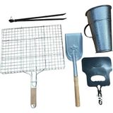 Yılmaz Nargile Mangal Aksesuar Seti 5 Parça- Izgara (32*42CM) - Köz Maşa - Kürek - Yelpaze - Ateş Borusu