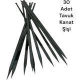 Yılmaz Nargile Tavuk Kanat Şişi 30 Adet- Yassı Silme Demir - Galvanizsiz –boy 60CM–EN 7mm-Kalınlık 2mm,piliç Şişi