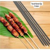 Yılmaz Nargile Tavuk Kanat Şişi 5 Adet- Yassı Silme Demir - Galvanizsiz –boy 60CM–EN 1,2 Cm-Kalınlık 2mm,piliç Şişi