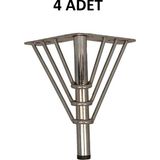 Yılmaz Sünger Metal Ayak Tel Büküm Nikel Mobilya Koltuk Dolap Kanepe Ayağı ( 4 Adet ) - 12 CM