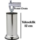Yılmaz Sünger Mobilya, Kanepe, Koltuk, Baza, Çekyat, Dolap Yükseltme Ayağı M8 Ince Diş Krom Ayak 12CM (4 Adet)