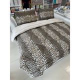 Yılmaz Tekstil Denizli Çift Taraflı Çift Kişilik Welsoft Yorgan Takımı Bej Leopar | Çeyiz Seti | Çeyiz Takımı - Kahverengi - Leopar - 195 x 215 cm