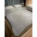 Yılmaz Tekstil Denizli Çift Taraflı Welsoft Yorgan Seti Çift Kişilik Gri Zincir | Çeyiz Seti | Çeyiz Takımı - Gri - Beyaz - 195 x 215 cm