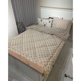 Yılmaz Tekstil Denizli Tek Kişilik Çift Taraflı Welsoft Yorgan Takımı Bej Zincir | Çeyiz Seti | Çeyiz Takımı - 155 x 215 cm - 42 Bej