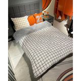 Yılmaz Tekstil Denizli Tek Kişilik Çift Taraflı Welsoft Yorgan Takımı Beyaz Kare | Çeyiz Seti | Çeyiz Takımı - 155 x 215 cm