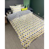 Yılmaz Tekstil Denizli Tek Kişilik Çift Taraflı Welsoft Yorgan Takımı Sarı Yıldız | Çeyiz Seti | Çeyiz Takımı - 155 x 215 cm - Gri - Sarı
