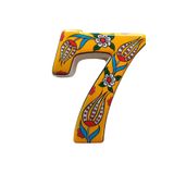 Yılmazel El Yapımı Seramik Kapı Numarası, Kapı Numaraları Sarı 7
