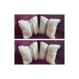 YILMAZHOME 4’lü Peluş Şeritli Dekoratif Kırlent Kılıfı