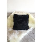 YILMAZHOME Peluş Kırlent Kılıfı - Siyah Renk