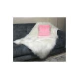 YILMAZHOME Peluş Koltuk Şalı - Beyaz