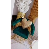 Yılmazhome Pullu Kalp İçi Dolu Kırlent - ( Gold Renk)
