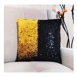 YILMAZHOME Pullu Payetli Kırlent Kılıfı - (Siyah-Gold)