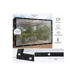 YILPAX Şeffaf PVC Branda Kuşgözlü Balkon Brandası Teras Brandası Veranda Brandası Kış Bahçesi Brandası Su Geçirmez 0.80mm (ölçüler cm'dir)