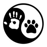 Yin ve Yang kedi köpek ayak izleri araba Sticker Siyah Renk
