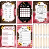 Yinder 125 Parça Barbekü Bebek Partisi Oyunu Bebek Q Temalı 5 Oyun Seti Bebek Duş Oyun Etkinlikleri Kız Erkek Çocuklar için 20 Kalem ile Bebek Tanımları, Dilekler, Bingo Oyunu, Barbekü Tarzı Dahil