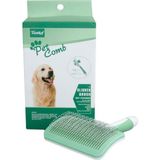 Yingte Sustali Tel Uç Medium Kedi ve Köpek Fırçası Yeşil