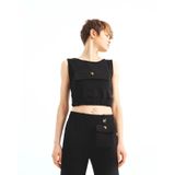 YingYoung Quiet-Riot Crop Top (Siyah, S)