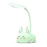 Yinhamnl Çocuk Lambası, Çocuklar için Sevimli LED Masa Lambası, Mini Hayvan Gece Lambası, USB Şarj Edilebilir Esnek Karikatür Lamba Yatak Odası için Göz Bakımı Aydınlatması (Geyik B, Yeşil)