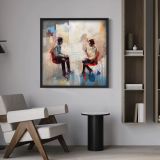 Yinyang Soyut Traverten Dokulu Tablo
