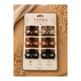 yiora 6 Lı Mat&Parlak Karışık Küçük Mandal Toka Seti Siyah&Mocha&Kahverengi 4cm
