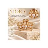 yiora İthal Gold İnci ve Kristal Taşlı Metal Mini Mandal Toka – Kelebek, Fiyonk ve Geometrik Model