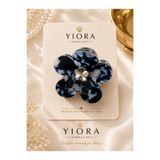 yiora İthal Premium Seri Hologramlı Ortası Taş Yonca Detaylı Çiçek Mandal Toka 4cm