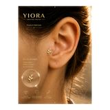 yiora Jewellry Dal Cerrahi Çelik Zirkon Taşlı Tragus Helix Kıkırdak Conch Piercing 6 mm Altın Gold Renk