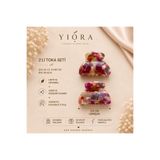 yiora Kadın 2Li Premium Seri İthal Kemik Asetat Mandal Toka 3,5 cm