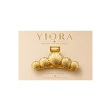 yiora Premium Seri Deniz Kabuklu Metal Parlak Gold/Altın Renk Büyük Boy Kaydırmaz Mandal Toka (11-12 cm)