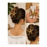 yiora Premium Seri Gold/Altın Deniz Yıldızı Kaymaz / iz Yapmaz Metal Mandal Toka 11cm
