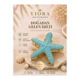 yiora Premium Seri İthal Gold/Altın Metal Gövde Üzeri Renk Deniz Yıldızı Mandal Toka 6cm