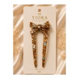 yiora premium seri ithal kemik lüks asetat fiyonk detaylı u form topuz tokası 15 cm