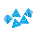 Yiotfandoll 5 ADET Çok Yüzlü Zar 20 mm D4 Dungeons and Dragons DND RPG MTG Zar Masa Oyunları Şeffaf Mavi Siyah Çantalı