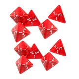 Yiotfandoll Dungeons and Dragons için 10 Adet Çok Yüzlü Zar 20 mm D4 DND RPG MTG Zar Masa Oyunları Şeffaf Kırmızı Siyah Çantalı