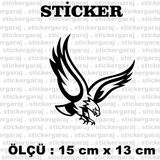 Yirtici Kus 2 Adet Sticker - Araba Motosiklet Kask Buzdolabi Cam Otomobil Atv Laptop Tablet Duvar Stickeri