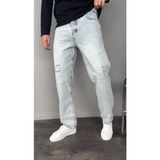 Yırtık Detay Buz Mavi Baggy Pantolon - 33