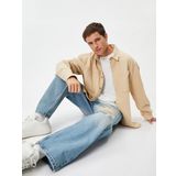 Yırtık Kot Pantolon Düğmeli 5 Cepli Bol Paça - Baggy Jeans