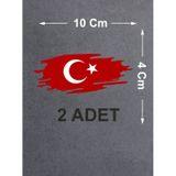 Yırtıklı Tırtıklı Türk Bayrağı, Ayyıldız, Araba Oto Motosiklet Karavan Sticker 02516 10X4 Cm