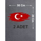 Yırtıklı Tırtıklı Türk Bayrağı, Ayyıldız, Araba Oto Motosiklet Karavan Sticker 02516 50x20 Cm