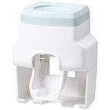 YIWEOG El aletleri 2 Diş Fırçası Tutucu Yuvaları ile Otomatik Diş Macunu Dağıtıcı Set Eller Serbest Aile Banyo Lavabo için Duvara Monte Diş Macunu Sıkacağı Dağıtıcı