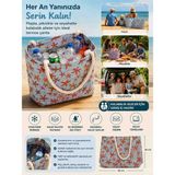 Yiwu Famıly Towel Büyük Hacimli Termos Çanta | Piknik, Plaj ve Seyahat Için Uzun Süre Soğuk-Sıcak Koruma 45 x 34 - Açık Mavi