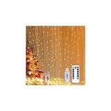 Yizhet Işık perdesi, 3 x 3 m, LED ışık zinciri, perde, 8 modlu, IP65 su geçirmez, iç ve dış mekan dekorasyonu, düğün, parti, Noel, teras için (300 LED, sıcak beyaz)