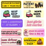 YJ PREMIUMS 10 adet komik araba tampon mıknatısı eğlenceli manyetik mıknatıslar Sticker çıkartma şaka arabalar kamyon yetişkinler için sıcak kızlar vurmak kaldırımlar yeni sürücü lütfen sabırlı olun bip Honk Poop