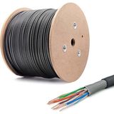 YK Desing 20 Metre Dış Cephe Cat6 Kablo 20 Metre Siyah Ethernet Kablosu Dış Ortam