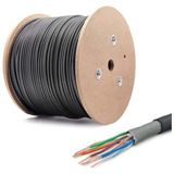 YK Desing 50 Metre Dış Cephe Cat6 Kablo 50 Metre Siyah Ethernet Kablosu Dış Ortam