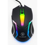 YK Desing Yk Desıng USB Siyah Rgb Aydınlatmalı Gaming Oyuncu Mouse 1200DPI
