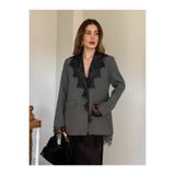 YK FASHION Dantel Detaylı Blazer Ceket