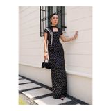 YK FASHION Puantiyeli Saten Elbise